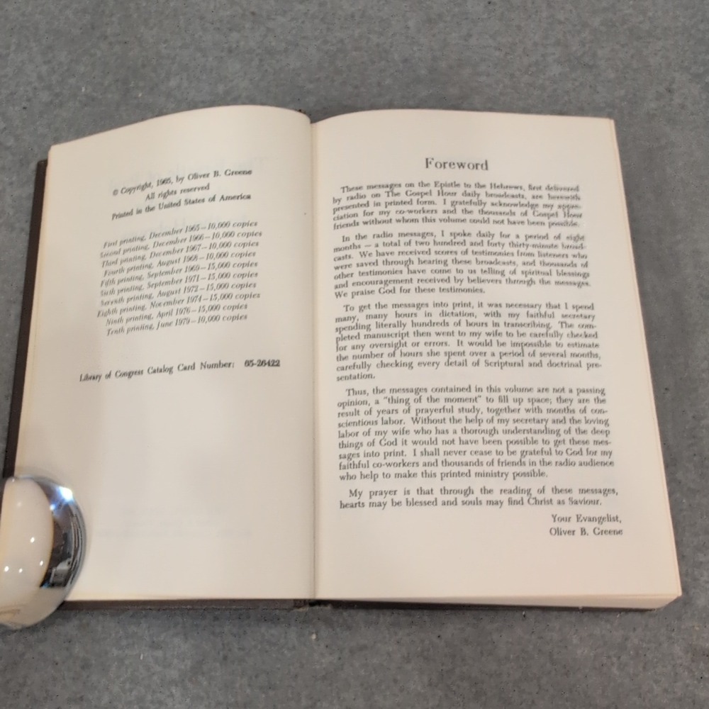 The Epistle of Paul the Apostle to the Hebrews Oliver B Greene Hardcover 1979 - Picture 4 of 4